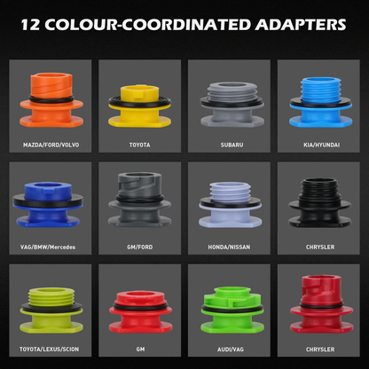 18-Piece Engine Oil Funnel Set with 12 Adapters and Storage Tray